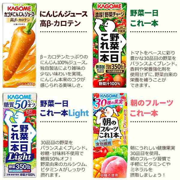 野菜生活100 カゴメ オリジナル 200ml 紙パック 72本 (24本入×3