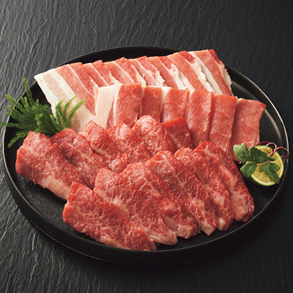 お取寄 鹿児島黒豚・黒毛和牛 薔薇 焼肉仕かける (計600g) 貨物輸送無料【_ s26sg _