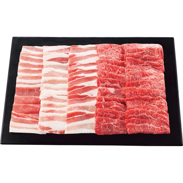 お取寄 鹿児島黒豚・黒毛和牛 薔薇 焼肉仕かける (計600g) 貨物輸送無料【_ s26sg _