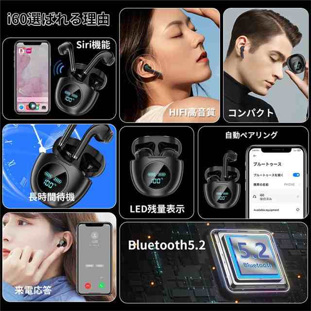 bluetooth イヤホン ワイヤレスイヤホン ブルートゥースイヤホン HiF