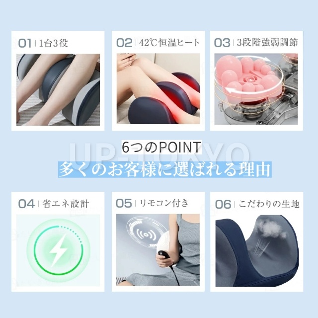 フットマッサージャー マッサージ機 3段階強度調整 42℃温熱機能 リモコン付き 15分自動オフ 1台3役 手首 腕 ふくらはぎ 足 正反回転 省エネ 24W 静音 軽量 持ち運びやすい 操作簡単 一人暮らし お年寄り オフィス用 家庭用 立ち仕事 誕生日 ギフト プレゼント_8