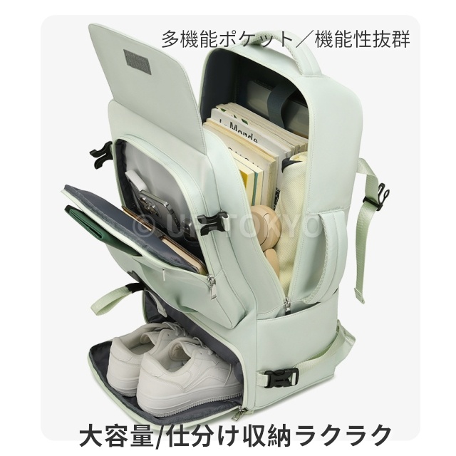 リュックサック 大容量 登山 リュック 撥水 USBポート付き 防水 PC収納  シューズ収納 パソコンバッグ ビジネスリュック 16インチ 約55L 出張 防災リュック 軽量 旅行 通学 通勤アウトドア用品 キャンプ用品 登山 新生活_4
