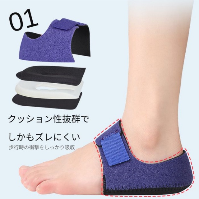 かかとサポーター かかと保護　両足セット 男女兼用 痛み緩和　立ち仕事 滑り止め　ヒールサポーター ヒールプロテクター かかとパッド 踵 衝撃 吸収 足裏保護 テーピング スポーツ ブラック S/L かかとサポーター かかと保護 両足セット 男女兼用 痛み緩和 立ち仕事
