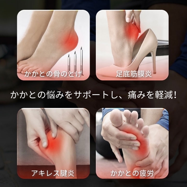 かかとサポーター かかと保護 両足セット 男女兼用 痛み緩和 立ち仕事