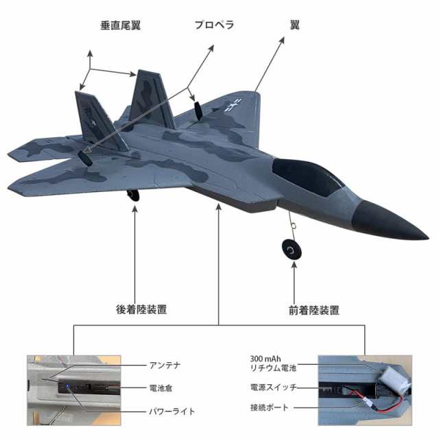 ラジコン飛行機 F-22 RC飛行機 電動 されて簡単に飛ばせる 子供と初心者向けのラジコングライダー 子供 大人 男の子 孫 プレゼントの通販はau  PAY マーケット - 雅美良品 | au PAY マーケット－通販サイト