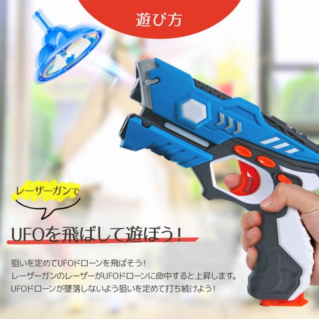 銃 おもちゃ レーザーガン 2個セット アクショントイ UFO
