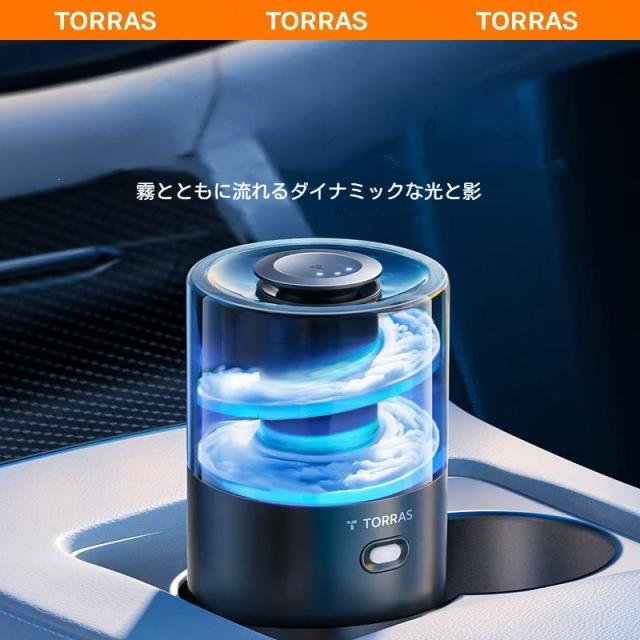 TORRAS 車 芳香剤 充電式アロマディフューザー 【4Dシンクロ香り体験・自動ON/OFF】車 消臭 アロマディフューザー 容量 約6ヶ月天然香料カートリッジの通販は 9,539円