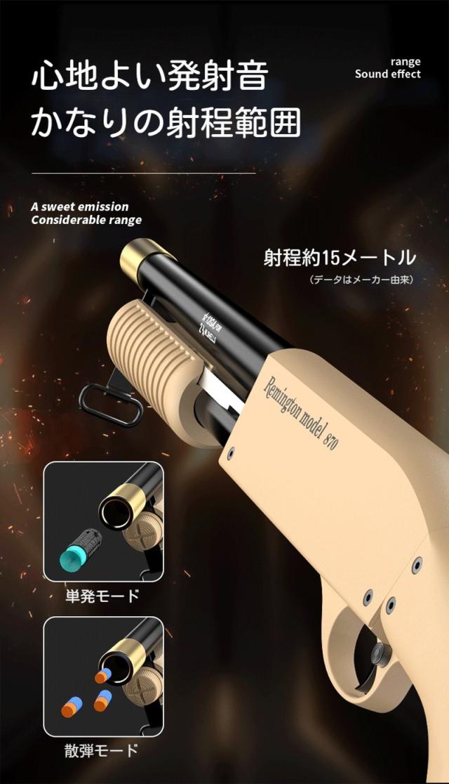 おもちゃ銃 CA870P ショットガン 連続 半自動 シェル用 スポンジ弾