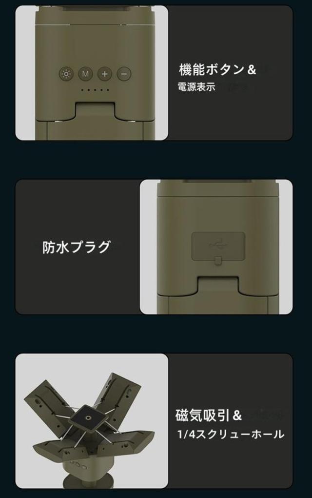 LEDランタン 充電式 伸縮式LEDランタン 1台多役 14000mAh大容量 20時間連続点灯 IPX5防水 明るい ポータブル コンパクト アウトドア/防災/キャンプ/非常用_3