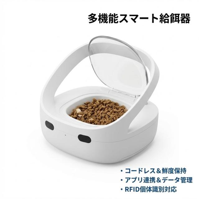 自動フィーダー 給餌器 フードディスペンサー マイクロチップ インテリジェント識別 盗難防止 猫 ねこネコ 小型 犬 ペット用品 コードレス 自動給餌器