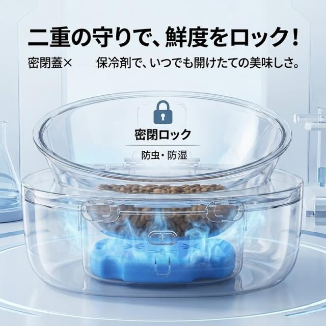 自動フィーダー 給餌器 フードディスペンサー マイクロチップ インテリジェント識別 盗難防止 猫 ねこネコ 小型 犬 ペット用品 コードレス 自動給餌器_3