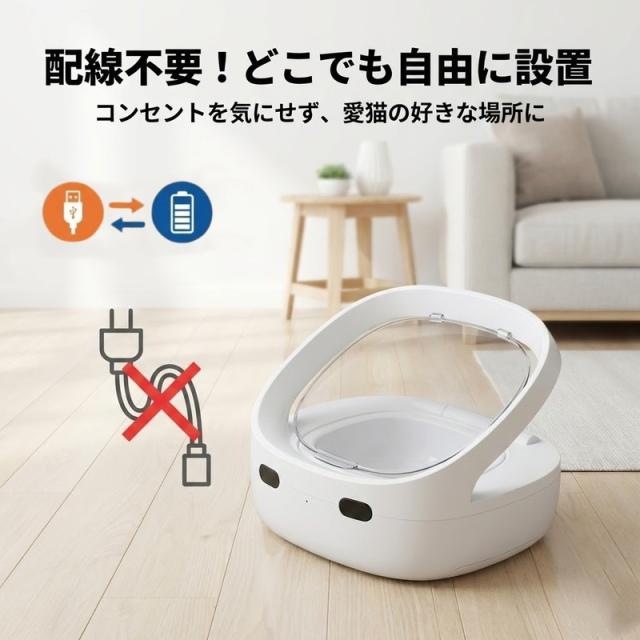自動フィーダー 給餌器 フードディスペンサー マイクロチップ インテリジェント識別 盗難防止 猫 ねこネコ 小型 犬 ペット用品 コードレス 自動給餌器_7