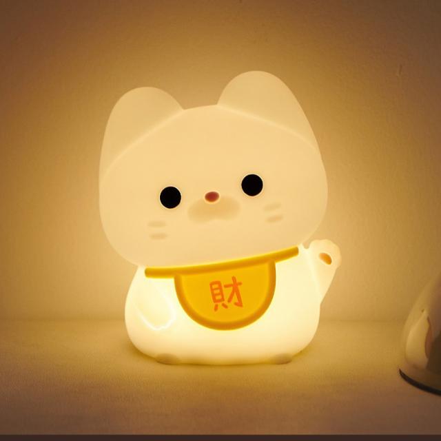 猫 ライト ナイトライト かわいい LED ランプ 招き猫型 まねきねこ