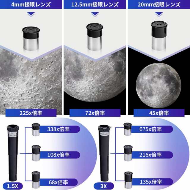 天体望遠鏡 スマホ 初心者 最大675倍 授業 月観察 子供 こども 学生