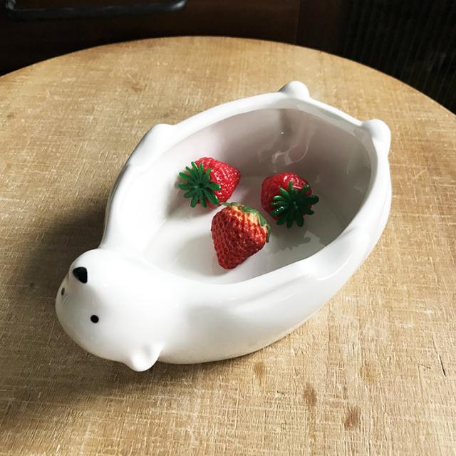 シロクマ お皿 食器 サラダボウル おしゃれ セラミック【白熊 しろくま