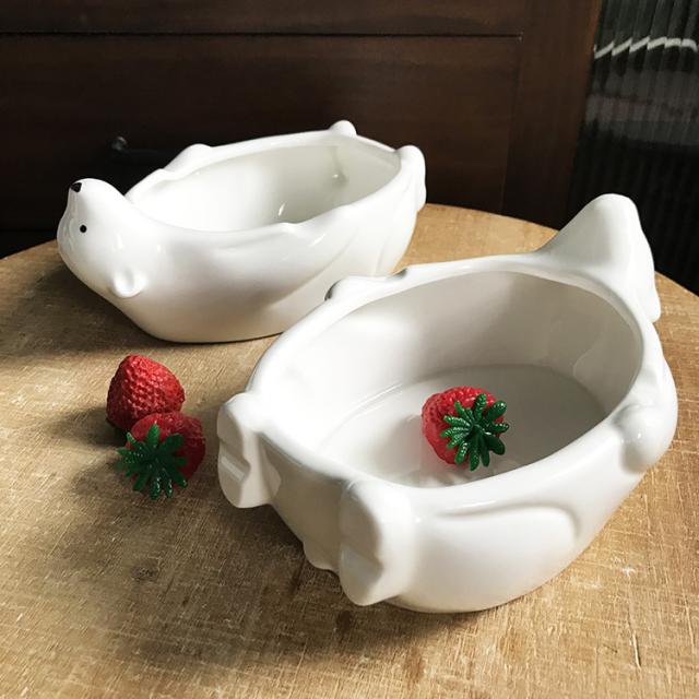 シロクマ お皿 食器 サラダボウル おしゃれ セラミック【白熊 しろくま