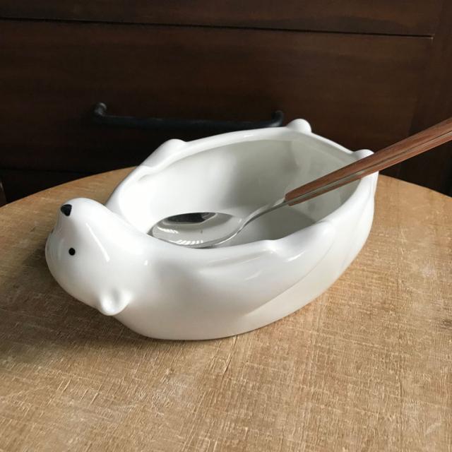 シロクマ お皿 食器 サラダボウル おしゃれ セラミック【白熊 しろくま