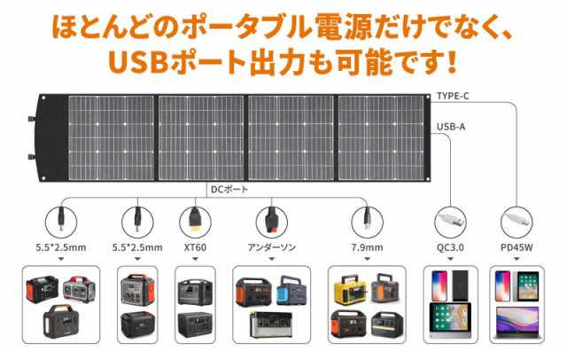 ソーラーパネル 120W ソーラーチャージャー 折りたたみ式 家庭用 18V 6.6A 高効率 太陽光パネル 薄型 軽量 IP65 防水 エコ  家計節約 type-c出力 USB出力 自立スタンド タブレット DC5525 単結晶 BALDRの通販はau PAY マーケット - 雅美良品 |  au PAY マーケット－通販サイト