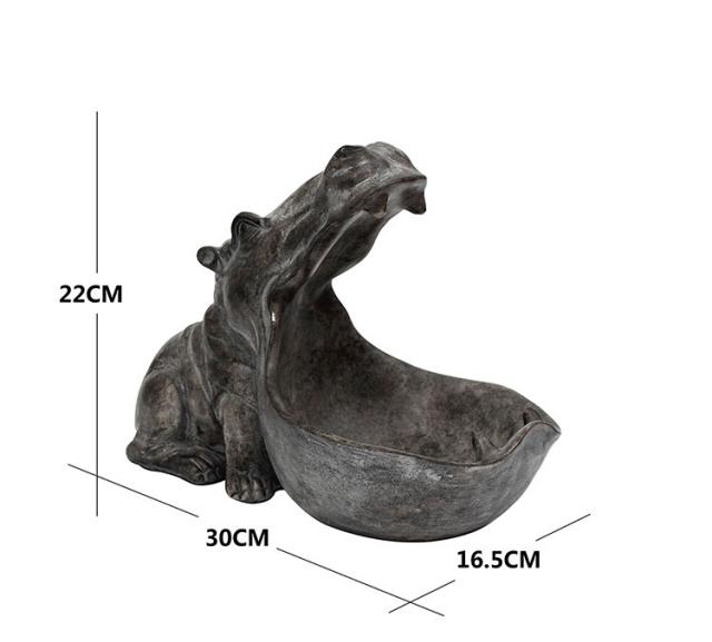 カバ置物 インテリア カバ置物彫刻ホームテーブルデコレーション雑貨コンテナー