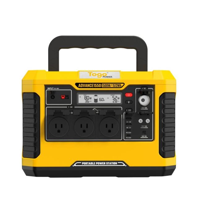 TogoPower ADVANCE1550 ポータブル電源 1500W 1512Wh PSE認証済 USB-A QC3.0 USB-C PD ワイヤレス充電 LEDライト BBQ 車中泊 イベント 防災 災害 非常 緊急 停電 懐中電灯 大容量 高出力 安_7