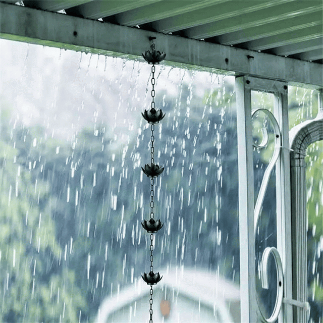鎖樋 雨樋 雨どい 鎖樋 雨樋 仏蓮  レインチェーン 玉垂れ あまどい 雨承け用雨鎖 風鈴 庭 かざり付ける用 水をそらす 雨承け縦樋 移動性 好いたらしい滝と森閑としたな カスタマイズが能力のある