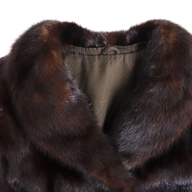 極美品☆PARION パリオン MINK ミンク 本毛皮コート ブラウン 11
