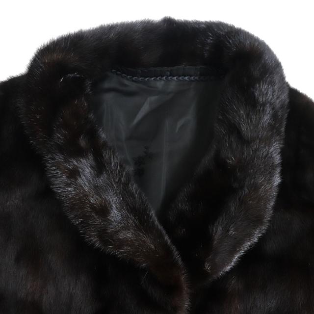 極美品☆MINK ミンク 本毛皮コート ダークブラウン M~L 毛質