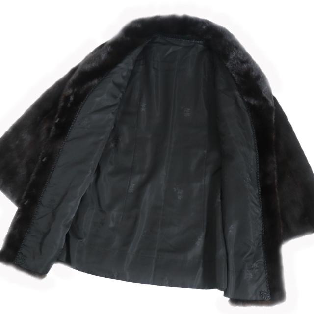 極美品☆MINK ミンク 本毛皮コート ダークブラウン M~L 毛質