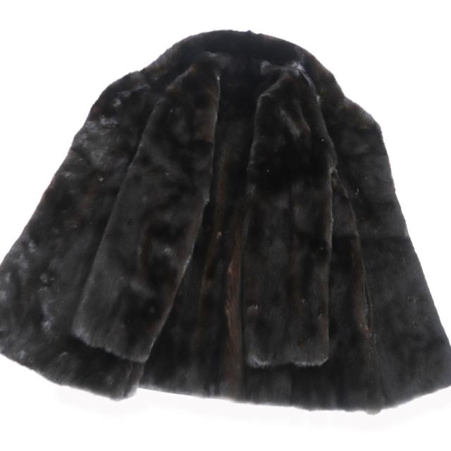 極美品☆MINK ミンク 本毛皮コート ダークブラウン M~L 毛質