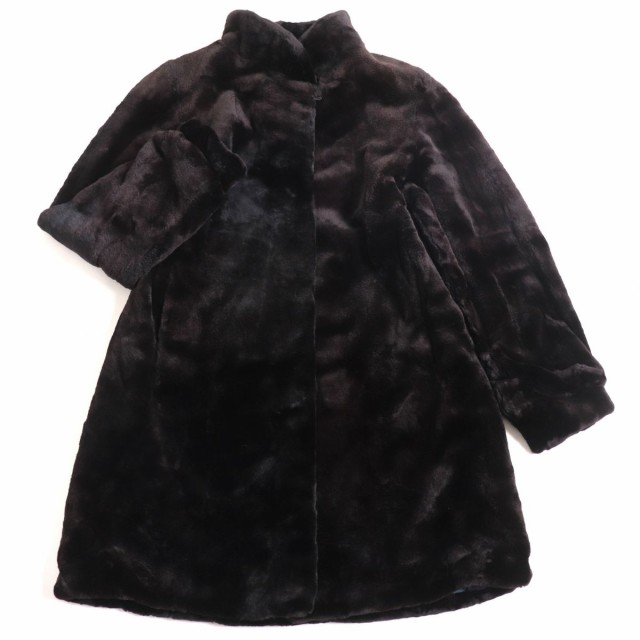 未使用品◆FABIO MANTEGAZZA　MINK　シェアードミンク　本毛皮セミロングコート　ダークブラウン　F　毛質柔らか◎の通販は