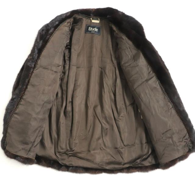 極美品☆MINK ミンク 本毛皮コート ブラウン 11号 毛質艶や