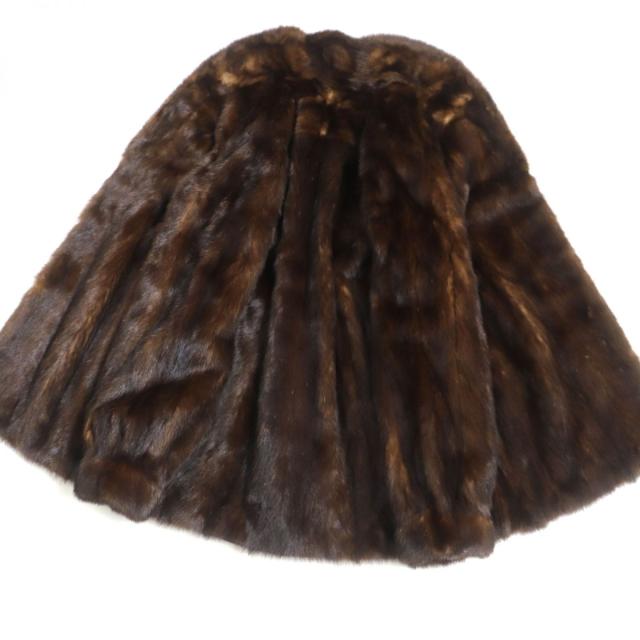 美品▼SAGA MINK　サガミンク　本毛皮コート　ブラウン　毛質艶やか・柔らか◎ 美品◇SAGA MINK サガミンク 逆毛 本毛皮コート ダークブラウン 11 毛