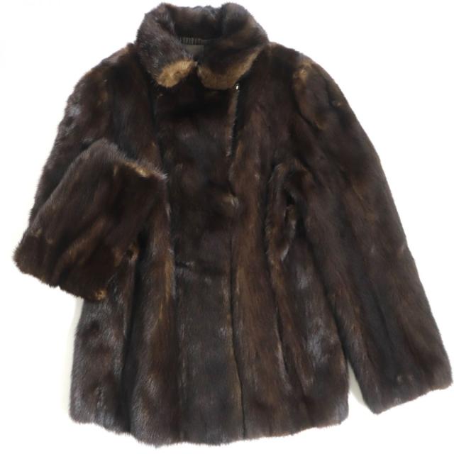 ノーブランド ファーコート 毛皮コート ミンク ミディアム 13 XL