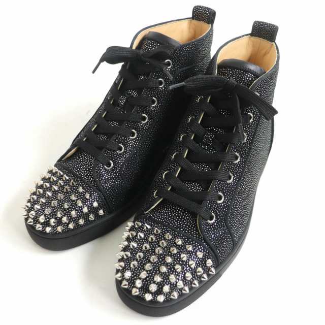 未使用品□クリスチャンルブタン 3191118 LOU SPIKES ORLATO FLAT SUEDE スパイクスタッズ レザー ハイカットスニーカー  黒 41 イタリア製の通販はau PAY マーケット - 衣類＆ブランドリサイクルGREEN | au PAY マーケット－通販サイト