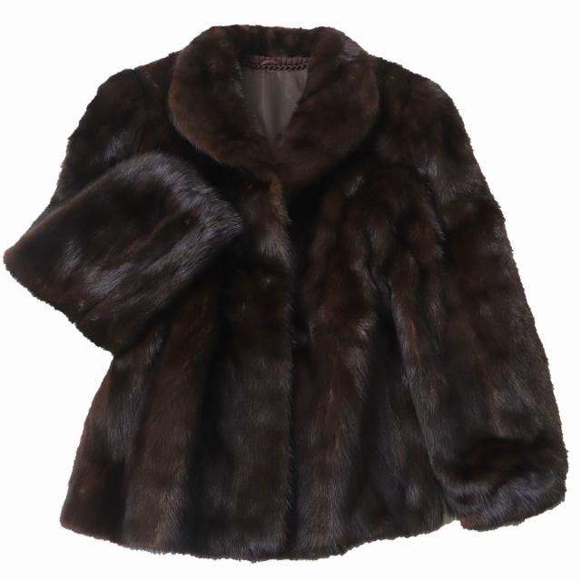 毛並み美品▼MINK　カラーミンク　本毛皮コート　毛質艶やか・柔らか◎ 毛並み美品▽MINK パステルミンク 本毛皮コート ライトブラウン 毛質艶や