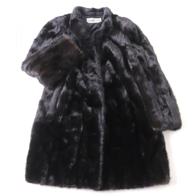 極美品★LUPIAN FUR　ルピアンファー　MINK　ミンク　逆毛　本毛皮コート　ダークブラウン　15号　毛質艶やか・柔らか◎の通販は 7,392円
