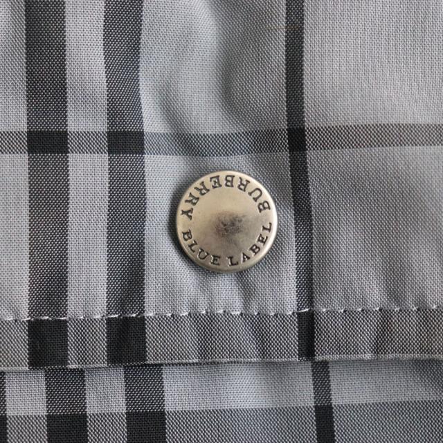 バーバリーブルーレーベル 日本製 極美品 黒系チェック柄 ホース刺繍