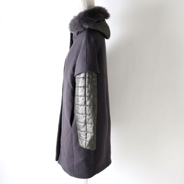 美品☆イタリア製 ブルーのファーコート Mini イタリア製 リアルファー