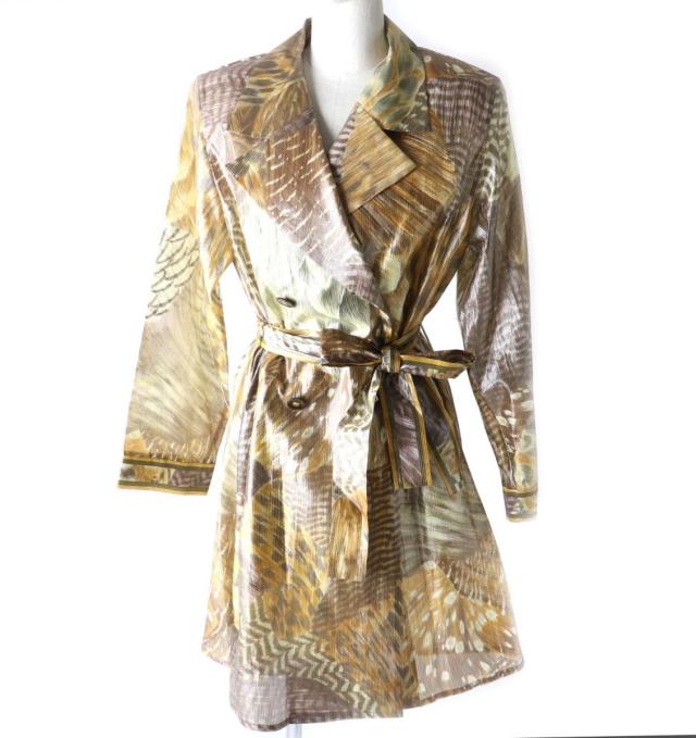 レオナール　美品✨️シルク100% ダブルブレスト トレンチコート　ベルト付 レオナール 美品✨️シルク100% ダブルブレスト トレンチコート ベルト