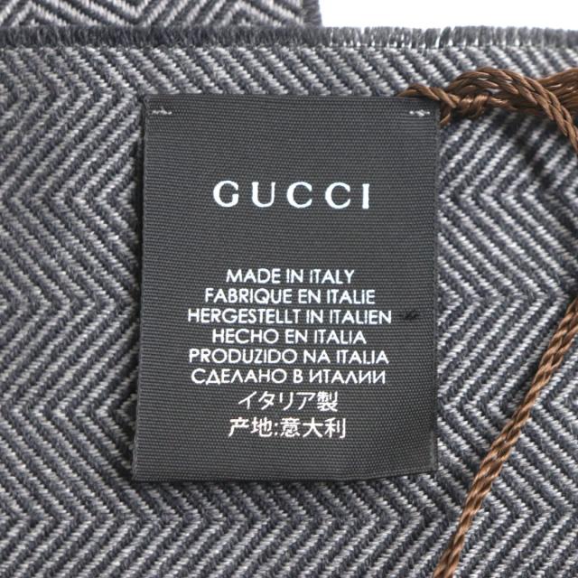 未使用品▽GUCCI グッチ 544628 シェリーライン×ヘリンボーン ウール  