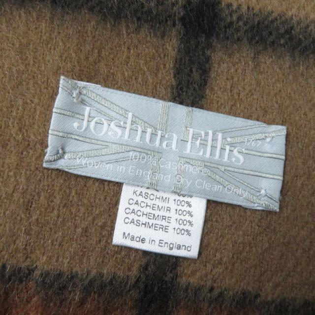 極美品★正規品 Joshua Ellis ジョシュアエリス カシミヤ100％ フリンジ付 マドラスチェック マフラー／ストール マルチ イングランド製の通販は