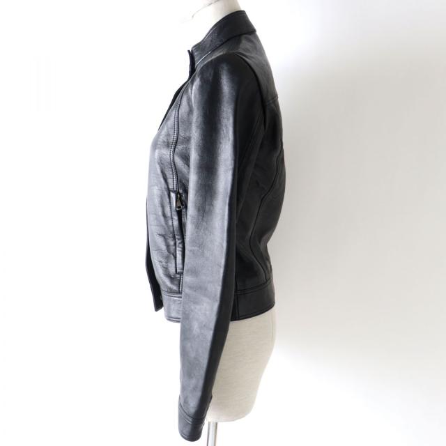 GUCCI - 美品◎正規品 イタリア製 GUCCI グッチ 290487 レディース ラムスキン シングルライダース ジャケット ブラック 裏レッド 36 シンプル◎ 美品◎正規品 イタリア製 GUCCI グッチ 290487 レディース