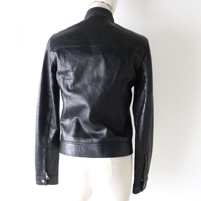 GUCCI - 美品◎正規品 イタリア製 GUCCI グッチ 290487 レディース ラムスキン シングルライダース ジャケット ブラック 裏レッド 36 シンプル◎ 美品◎正規品 イタリア製 GUCCI グッチ 290487 レディース