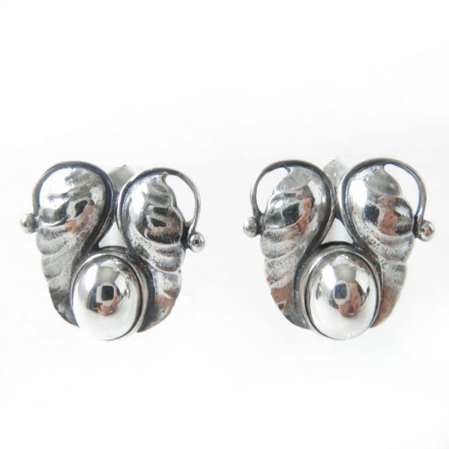 美品◎GEORG JENSEN ジョージジェンセン イヤリング アクセサリー 両耳用 レディース 925 シルバー 2×2cm 重量：11.5ｇの通販は