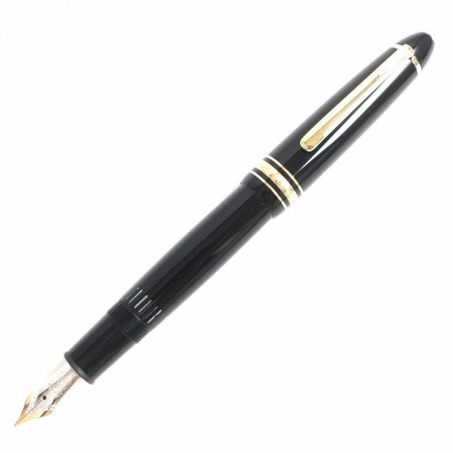 美品▼MONTBLANC モンブラン マイスターシュテュック No.146 ホワイトスター ペン先14K 万年筆 ブラック×ゴールド Mニブ ドイツ製