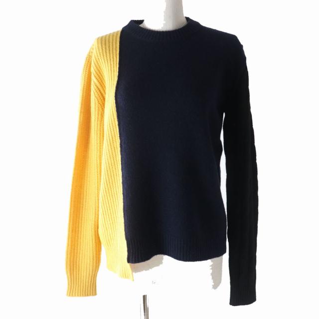 極美品★正規品 MARNI マル二 2020年 クルーネック リブ・ケーブル編み切替デザイン カシミヤニット／セーター レディース マルチ 42 伊製の通販は