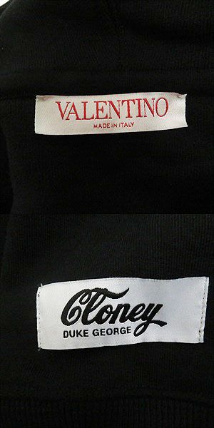 美品□21AW VALENTINO×CLONEY ヴァレンティノ クロニー VACCINATEDロゴ プルオーバー スウェットパーカー/フーディー 黒 XS 伊製 正規品の通販は
