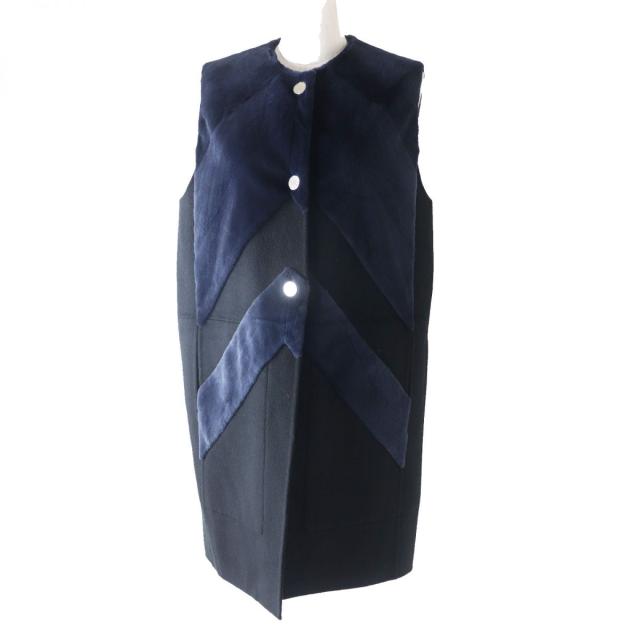 美品】 CELINE / セリーヌ | cashmere 100% / カシミヤ レザー切替  