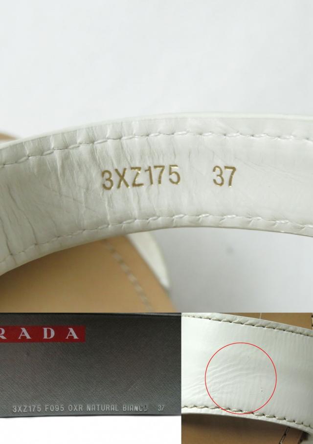 極美品☆PRADA プラダ 3XZ175 アンクルレザーベルト ウェッジソール  