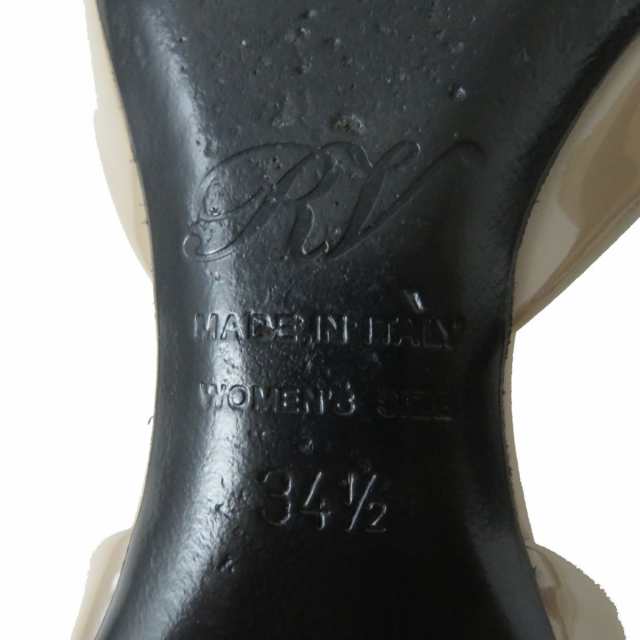 美品◎ロジェヴィヴィエ RVW37316860D1PC415 レディース バレリーナ フラット パテントレザー パンプス グレージュ 34 1／2 箱　袋付きの通販は